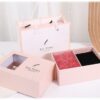 6 Red Rose Petals Perfumed Soaps Beautifully Presented Gift Box With Window Showing Red Roses Lift the Lid and Surprise Section – Displayed Your Favourite Piece Of Jewellery Or A Beautiful Piece From Our Collection Pink and Black