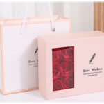 6 Red Rose Petals Perfumed Soaps Beautifully Presented Gift Box With Window Showing Red Roses Lift the Lid and Surprise Section – Displayed Your Favourite Piece Of Jewellery Or A Beautiful Piece From Our Collection Pink and Black