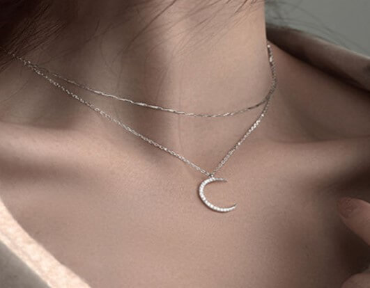 crescent-moon-and-twisted-bevelled-chain-double-layer-pendant-necklace-rising shine-jewellery-jewelry-and-gifts-for-women-girls-present-gift-1