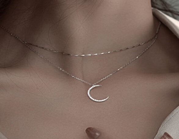 crescent-moon-and-twisted-bevelled-chain-double-layer-pendant-necklace-rising shine-jewellery-jewelry-and-gifts-for-women-girls-present-gift-2