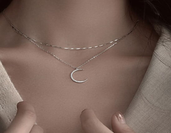 crescent-moon-and-twisted-bevelled-chain-double-layer-pendant-necklace-rising shine-jewellery-jewelry-and-gifts-for-women-girls-present-gift-3