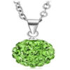 mini disco ball green rhinestones pendant necklace rising shine jewellery jewelry gifts women girls present gift