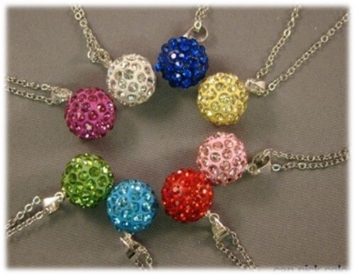 mini disco ball multi rhinestones pendant necklace rising shine jewellery jewelry gifts women girls present gift