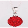 mini disco ball red rhinestones pendant necklace rising shine jewellery jewelry gifts women girls present gift