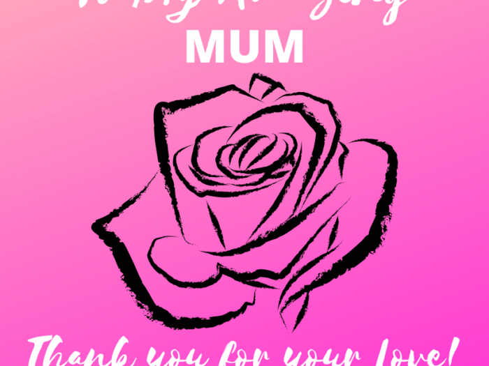 message card to my amazing mum thank you for your love amazing mum pink card black card